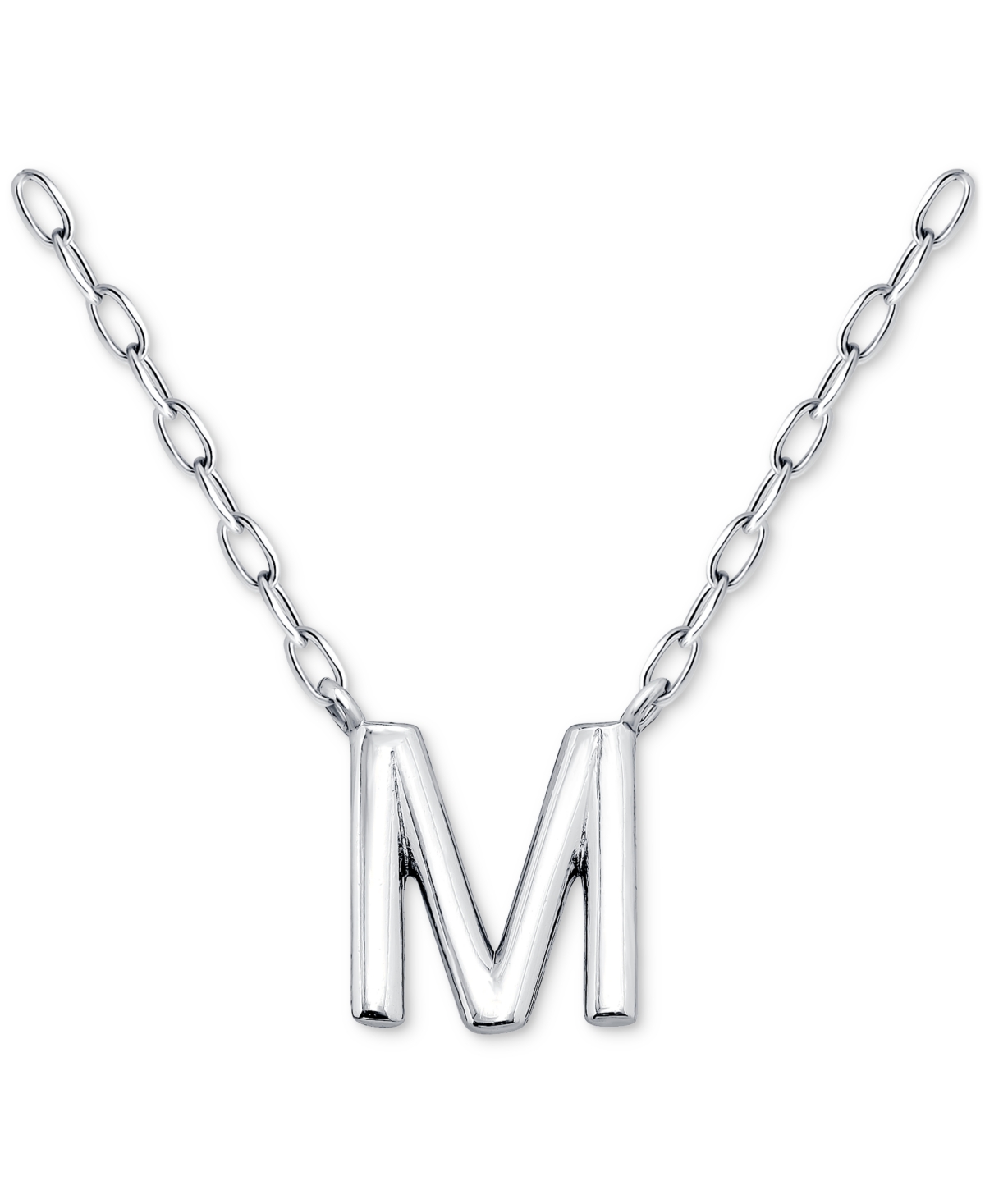 Giani Bernini Initial M Pendant Necklace In Sterling Silver, 16" + 2" Extender, Created For Macy's In Silver
