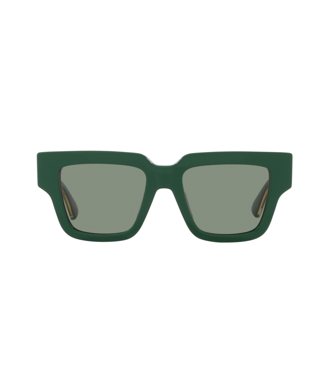Bottega Veneta Engraved Logo Acetate Square Sunglasses In Green