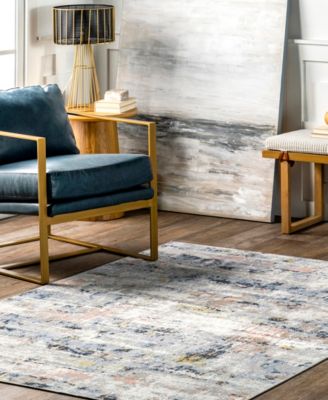 Nuloom Aaliyah Casual Abstract Machine Washable Area Rug In Blue