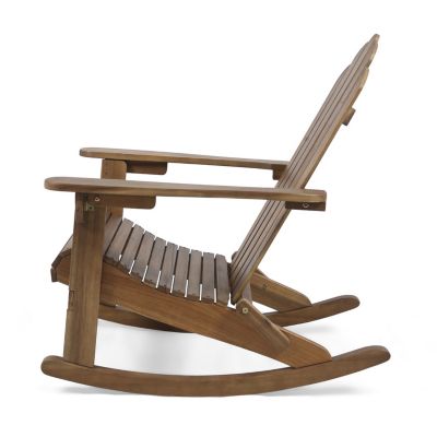 Streamdale Acacia Wood Adirondack Rocking Chair for Serene Outdoor Relaxation
