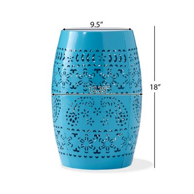 Simplie Fun Durable End Table with Lace Cut Design, Indoor/Outdoor Use
