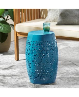 Simplie Fun Durable End Table with Lace Cut Design, Indoor/Outdoor Use