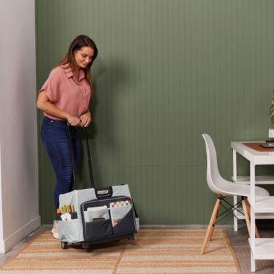 Universal Rolling Cart and Canvas Organizer - Black/Grey