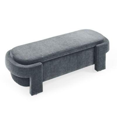 Chenille Storage Bench for Living, Entryway, Bedroom