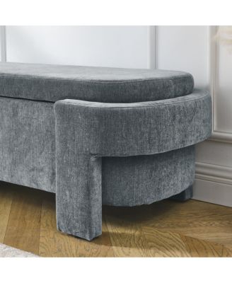 Chenille Storage Bench for Living, Entryway, Bedroom