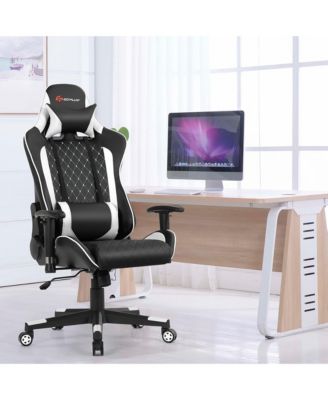 Massage Gaming Chair Reclining Racing Chair w/Lumbar Support