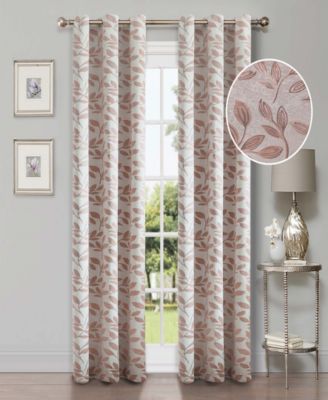 Leaves Room Darkening Grommet 2-Panel Curtain Set