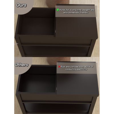 Narrow End Table with Flip-Over Drawers