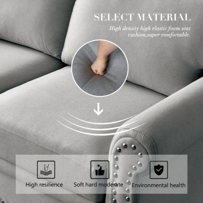 Streamdale Linen Fabric Upholstered With Storage Sofa 1+2+3 Sectional