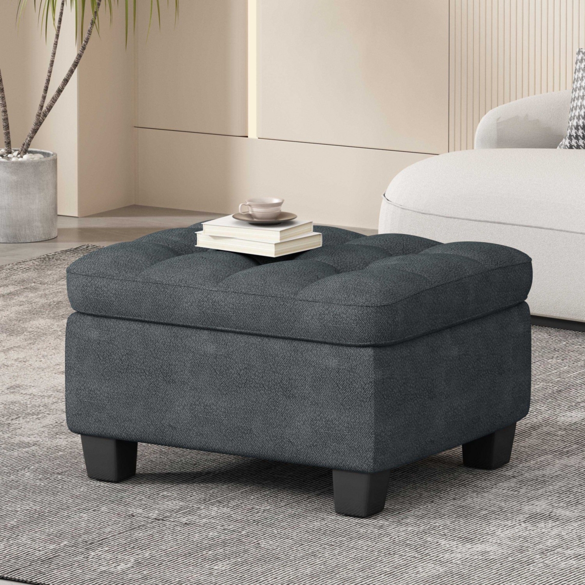 Streamdale Furniture Tufted Waffle Stitch Sectional Ottoman for Comfort and Style