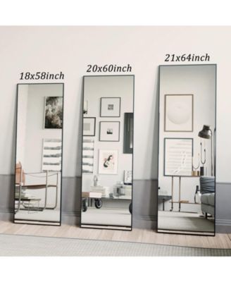 Rectangular Free Stand Mirror 18"x58" in Black