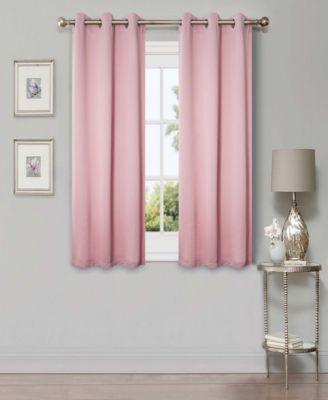 Solid Classic Modern Wrinkle Resistant Room Darkening 2-Piece Curtain Set with Grommet Header Top, 42"X63"