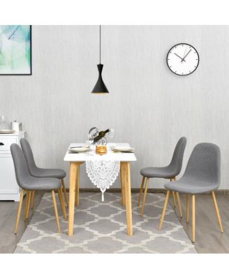 Set of 4 Grey Accent Dining Chairs