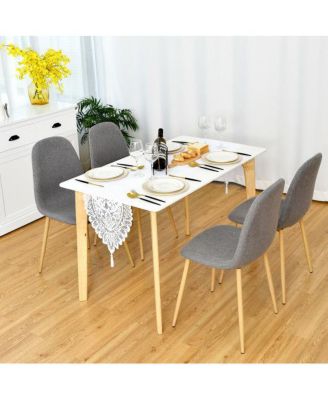 Set of 4 Grey Accent Dining Chairs