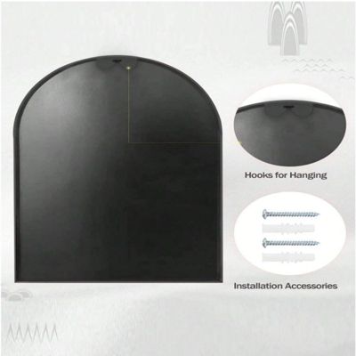 Arched Wall Mounted Mirror 26"x38" in Black