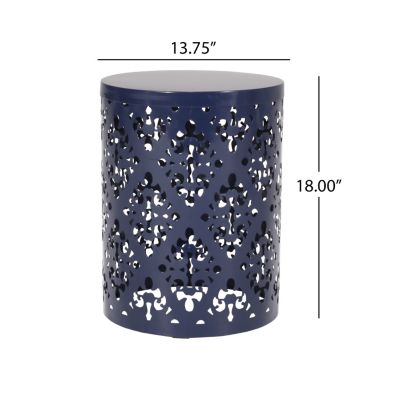 Modern Iron Cut Side Table with Cylindrical Design