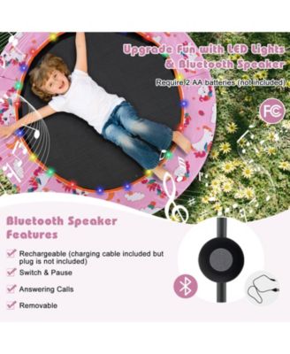 36 Inch Mini Trampoline with Colorful LED Lights and Bluetooth Speaker