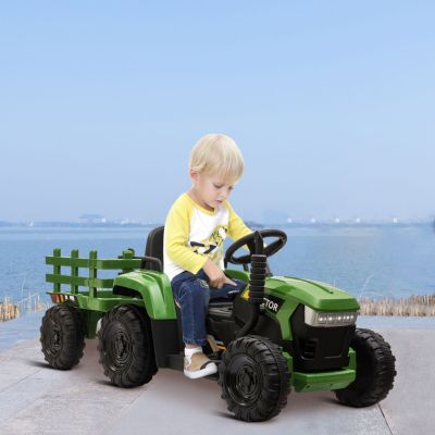 Streamdale Kids Ride-On Tractor with Trailer & Lights, Perfect Gift for Ages 3-6