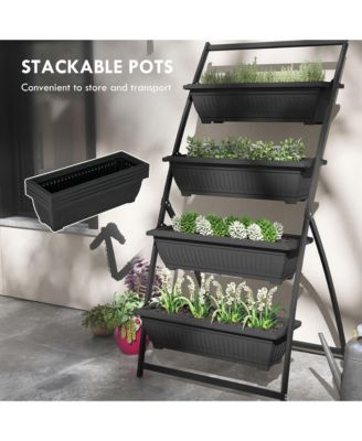 4-Tiered Vertical Garden Ergonomic, Space-Saving, Elevated Planter