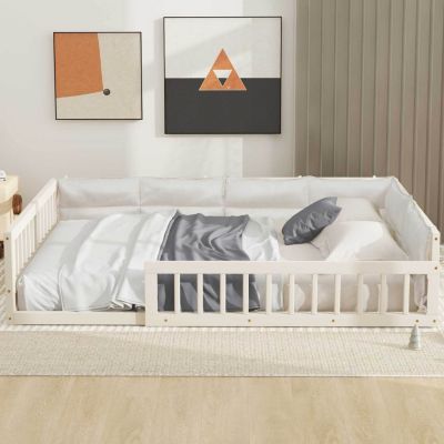 Full size  Upholstered Guardrail Platform Bed