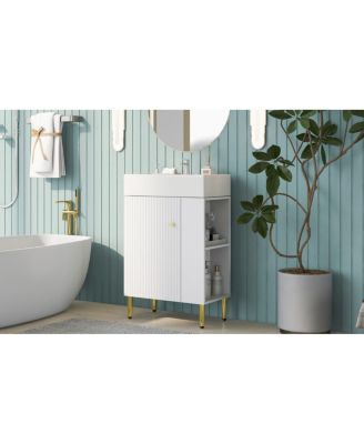 21.6" Bathroom Vanity Combo with Single Ceramic Sink