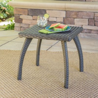 Streamdale Durable Wicker Patio Accent Table for Drinks and Treats