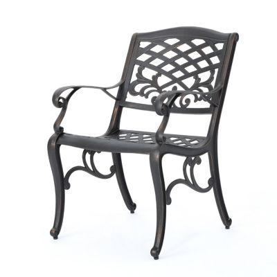 Elegant Ornate Dining Chairs with Cast Aluminum Frame