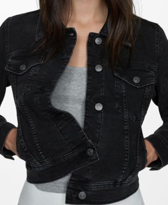 Macy's black shops jean jacket