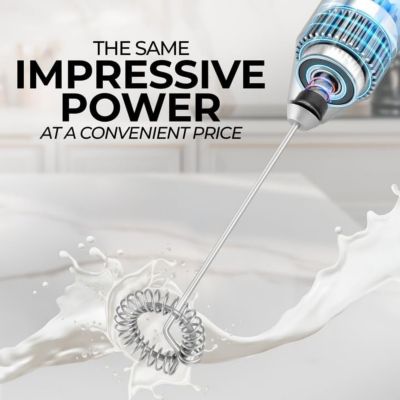 Powerful Mini Handheld Milk Frother – FrothMate Stainless Steel Foam Maker (No Stand)