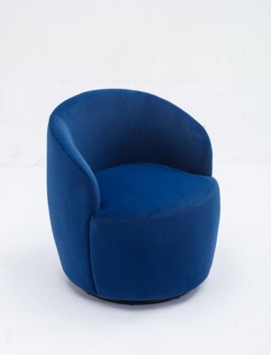 Streamdale Velvet Swivel Barrel Armchair with Metal Ring