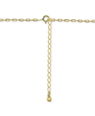 Initial H Pendant Necklace in 18k Gold-Plated Sterling Silver, 16" + 2" extender