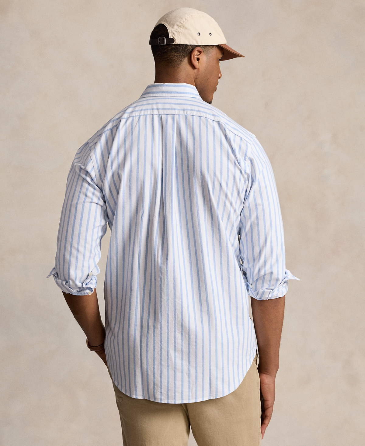 Polo Ralph Lauren Men's Big & Tall Striped Oxford Shirt -Blue Multi