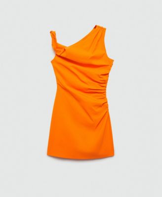 Mango Women's Asymmetrical Pleated Dress - Macy's