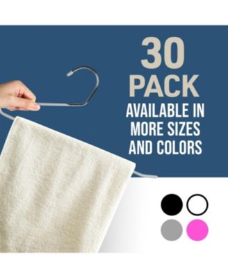 Metal Pants Hanger Set - 30 Pieces Elegant Non-Slip Closet Space Saving Hanger Set for Pants, Trouser, Blankets, and Jeans with Open Ended Sleek Design - Gray