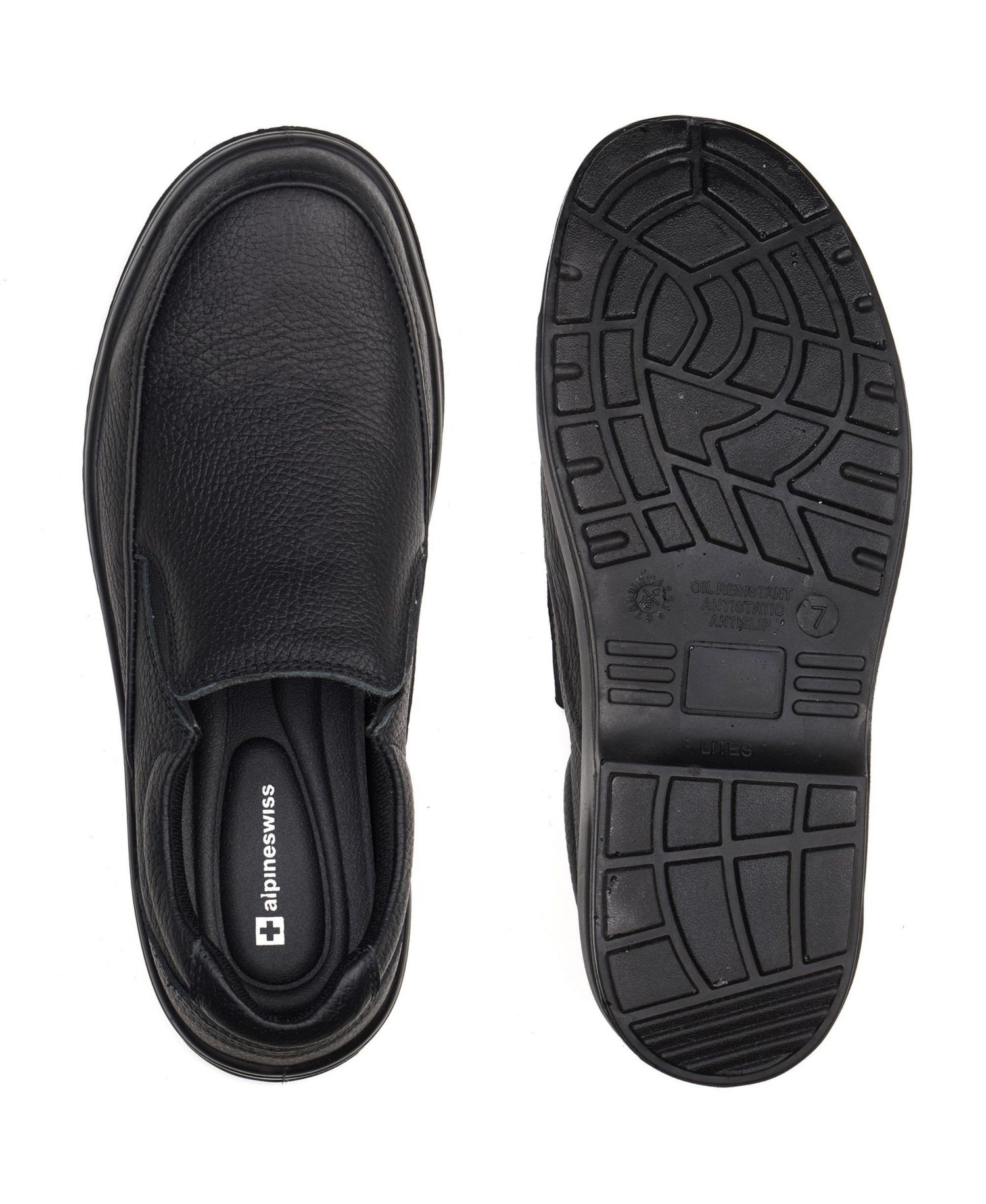 Men's Arbete Work Shoes | Slip Resistant Genuine Leather | Non Slip Loafers | All Day Comfort | Easy Slip On