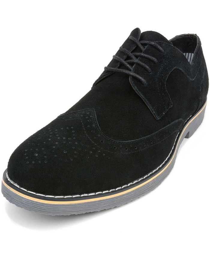 Mens Maroon & Cream Suede Wingtip Dress Shoes main image 1