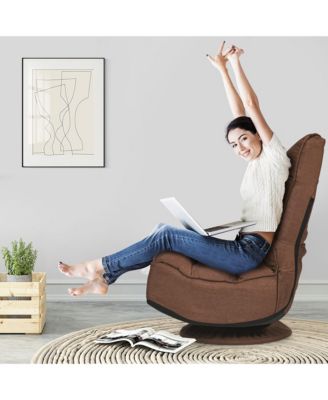 one pack Linen Gaming Chair Fabric 6-Position Folding Lazy Sofa chair