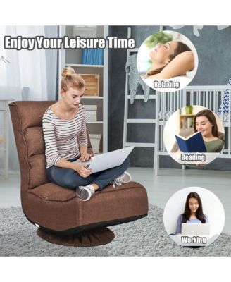 one pack Linen Gaming Chair Fabric 6-Position Folding Lazy Sofa chair