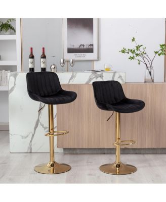 Velvet Footrest with Chrome Base bar stools