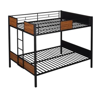 Modern Steel Bunk Bed with Ladder and Safety Rail