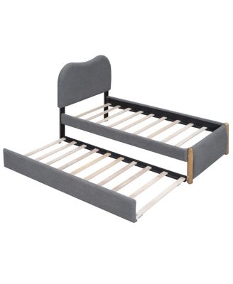 Twin Upholstered Platform Bed with Trundle