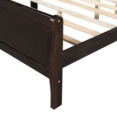 Streamdale Queen Size Wood Platform Bed With Headboard And Wooden Slat Support