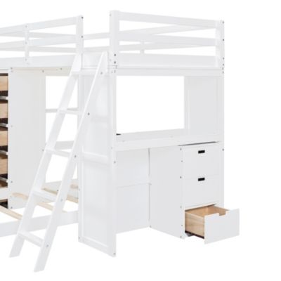 Streamdale Twin Over Twin Bunk Bed With LED Light And USB Ports