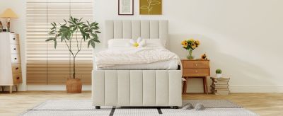 Streamdale Twin Upholstered Bed with Trundle and Drawers