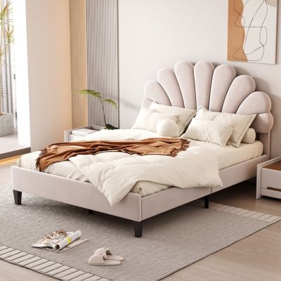 Streamdale Upholstered Platform Bed with Velvet Headboard