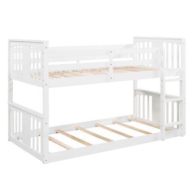 Streamdale Twin Over Twin Bunk Bed With Ladder