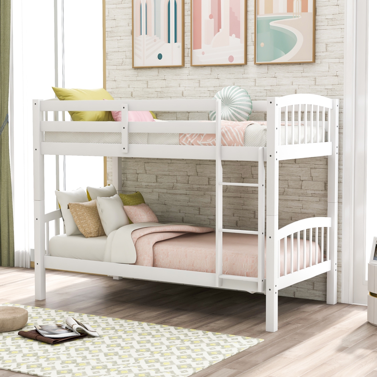 Streamdale Twin Over Twin Bunk Bed With Ladder