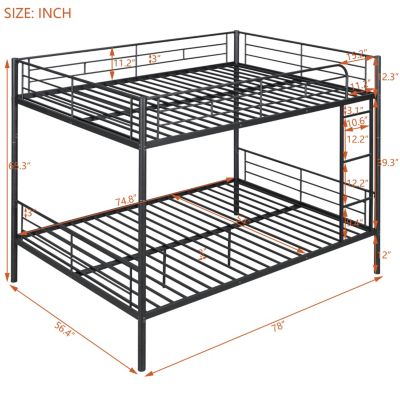 Streamdale Full Over Full Metal Bunk Bed, White