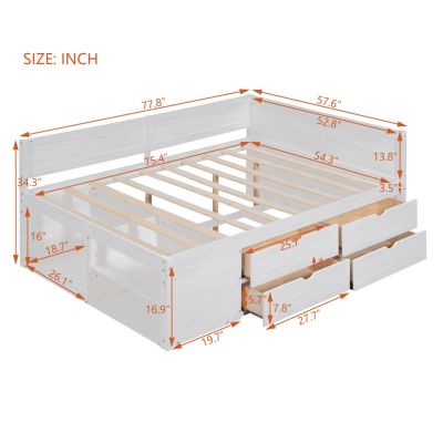 Streamdale Full Size Daybed With Drawers And Shelves