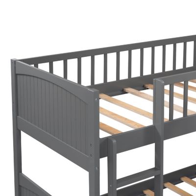 Streamdale Twin Size Bunk Bed With A Loft Bed Attached, With Two Drawers